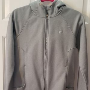 Under armour zip up grey sweatshirt. Size S